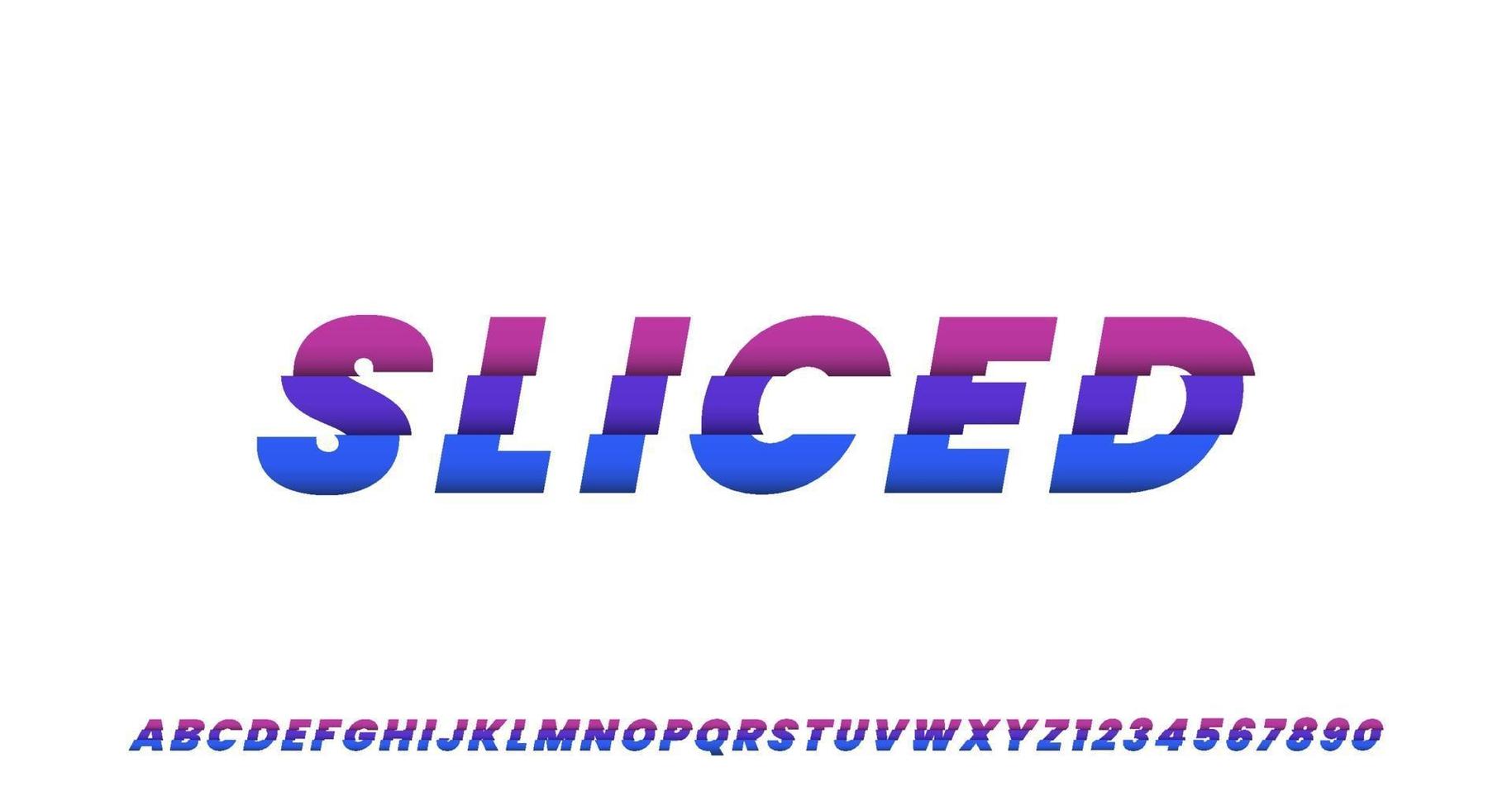 Colorful Sliced Text Effect vector