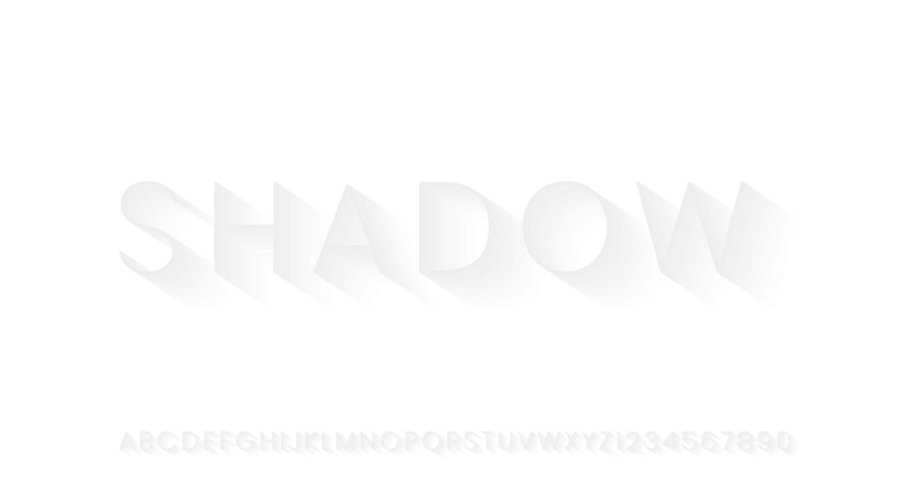 efecto de sombra de texto delgado vector