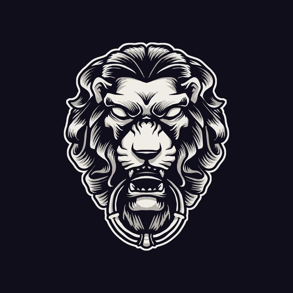 Lion head ornament illustration vector