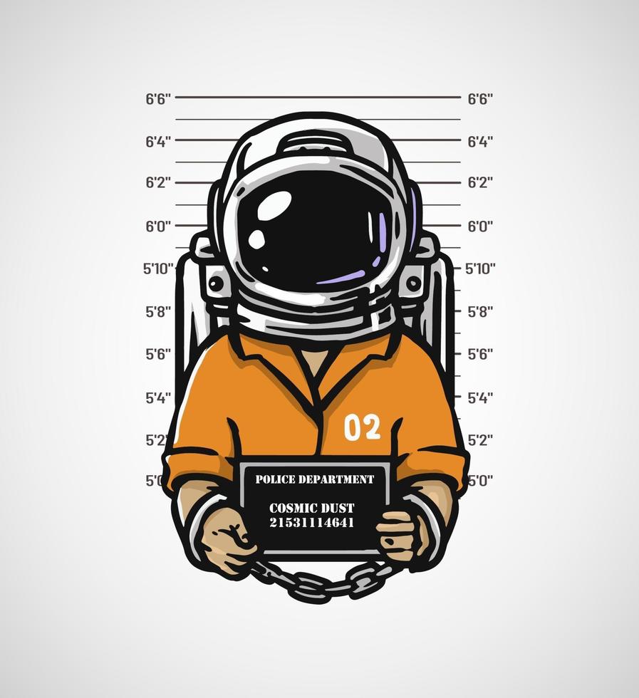 ilustración de diseño de astronauta criminal vector