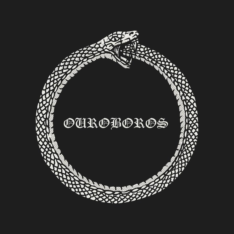 Ouroboros snake dark illustration vector