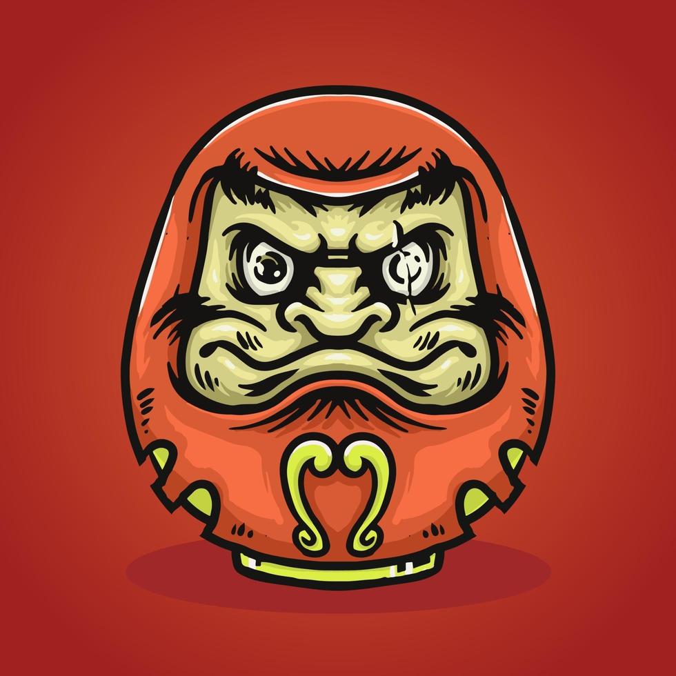 ilustración de muñeca japonesa daruma vector