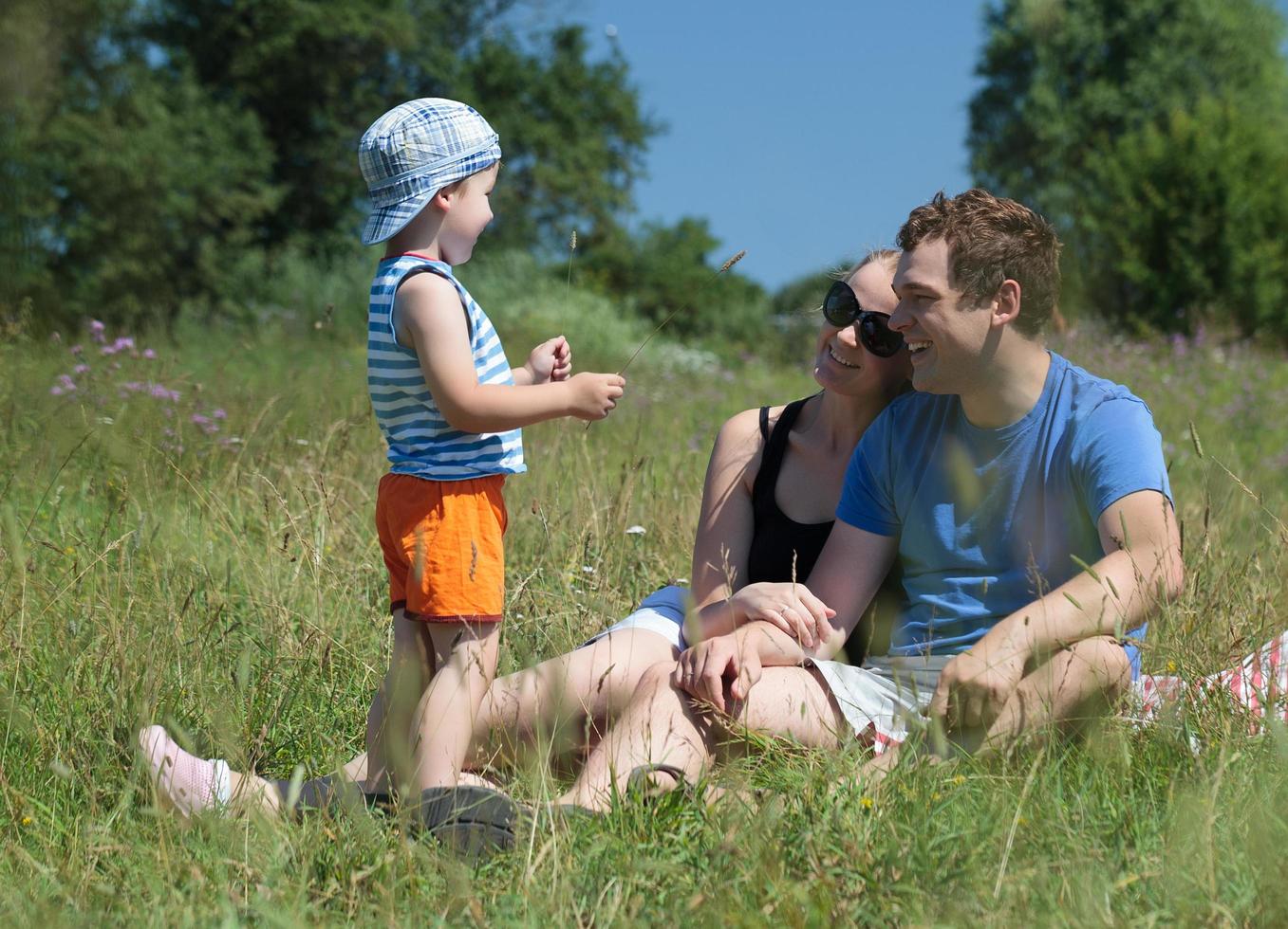 Family enjoying a park photo