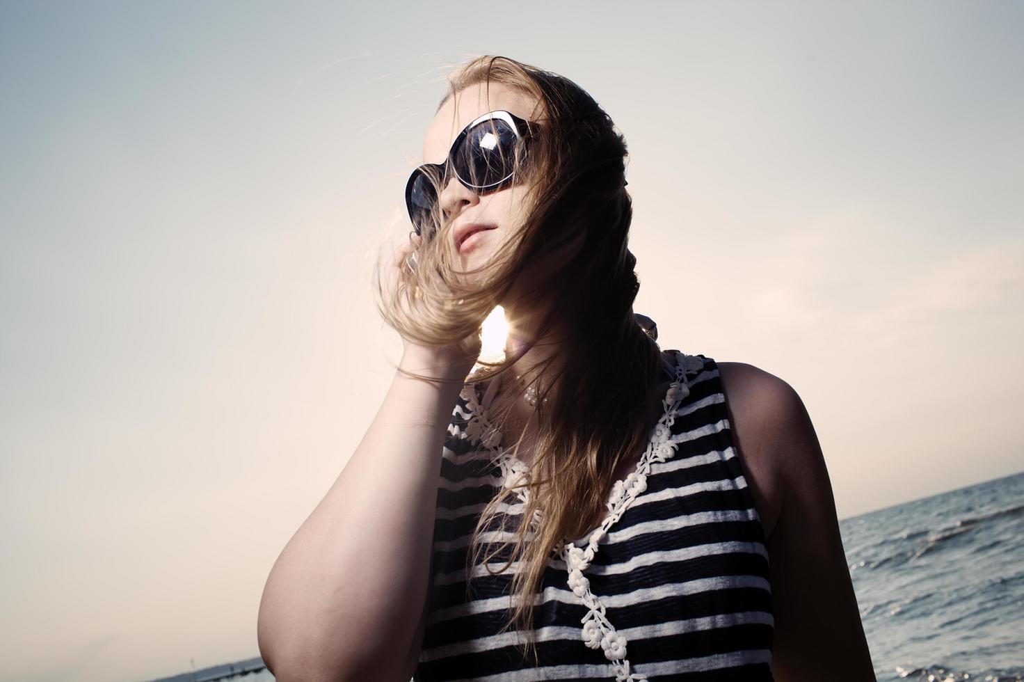 Woman at the beach photo