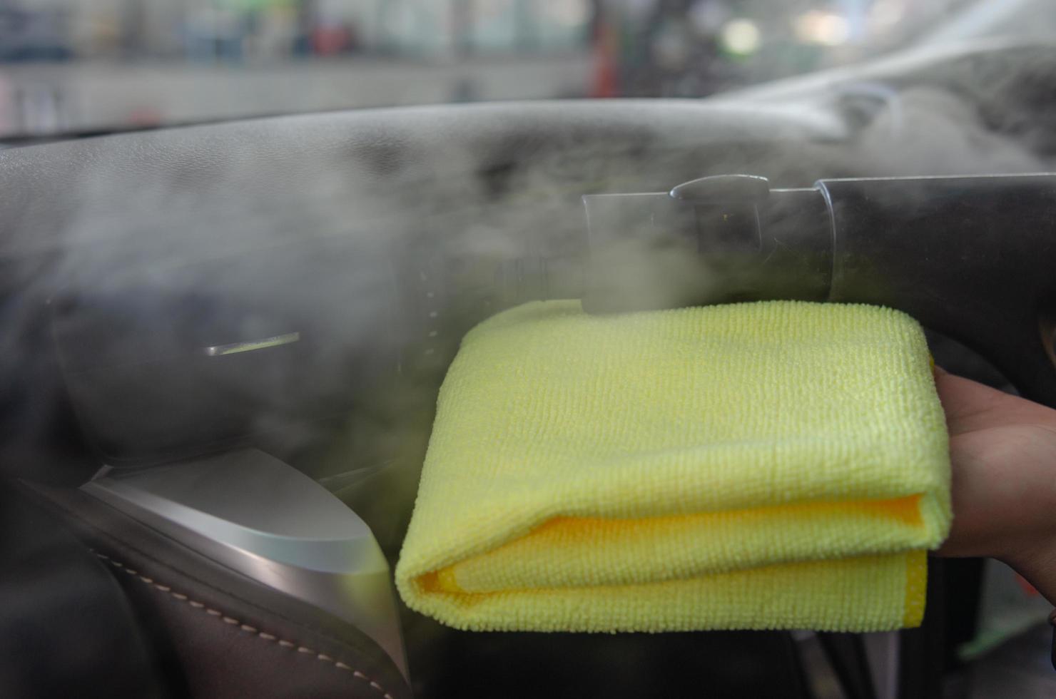 Cleaning the air conditioner of a car photo