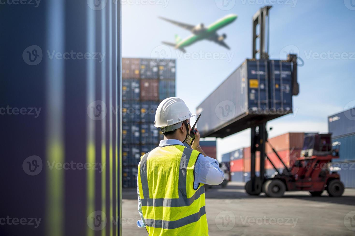 caja de contenedores de carga de control de capataz foto