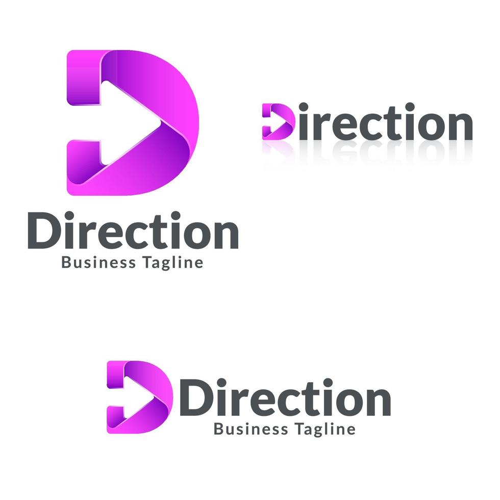 letra d - logotipo de dirección vector