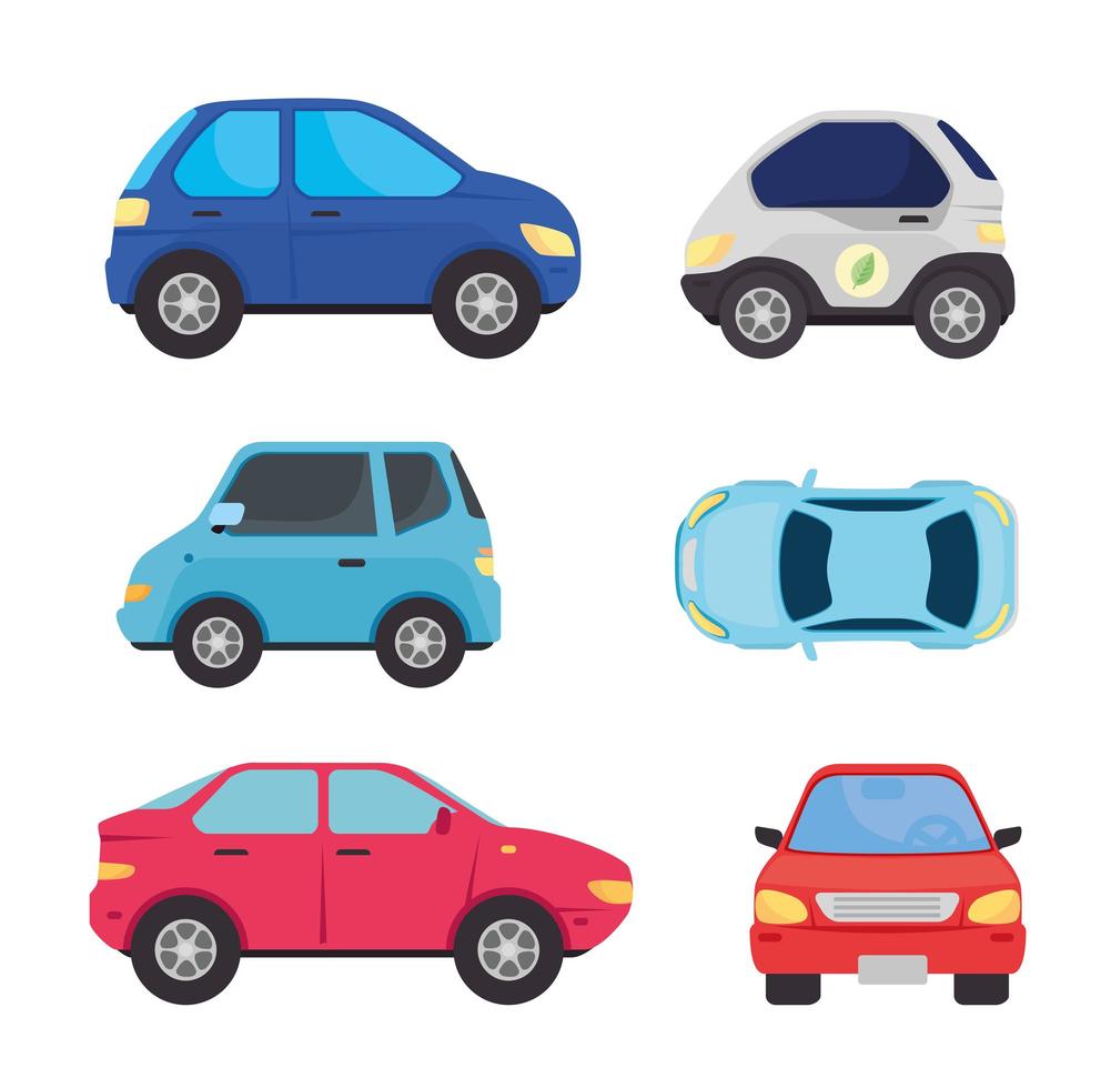 collection of electric cars vector