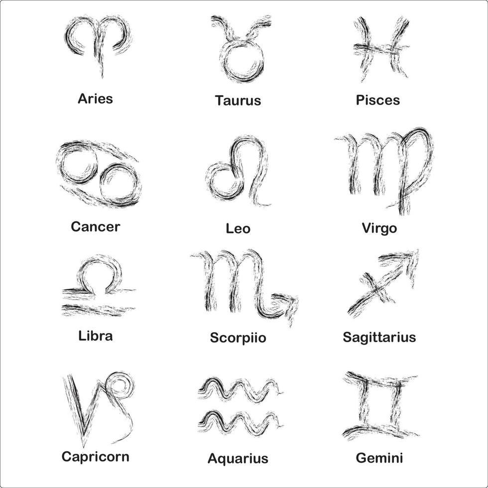 Zodiac and Astrological Symbols vector