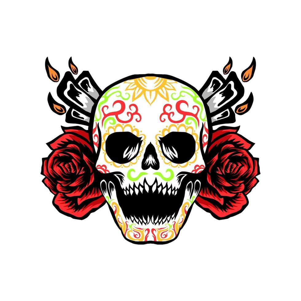 dia de los muertos cráneo vector