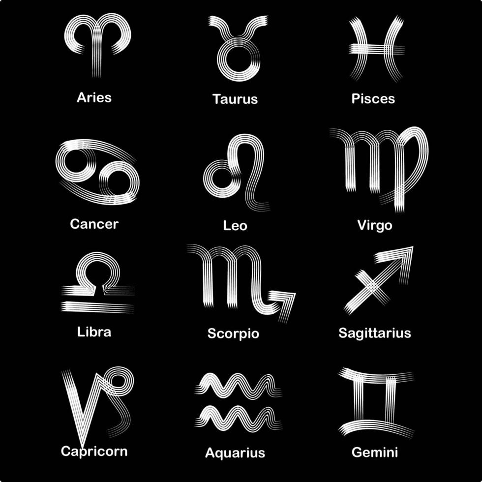Zodiac and Astrological Symbols vector