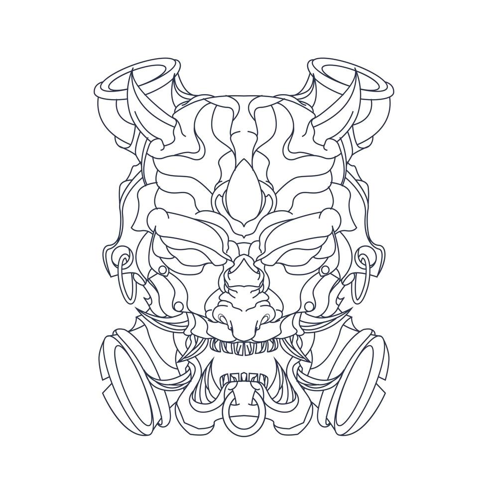 vector hand drawn illustration of devil monster