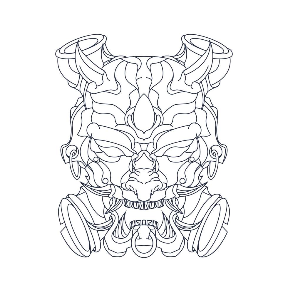 vector dibujado a mano ilustración de monstruo diablo