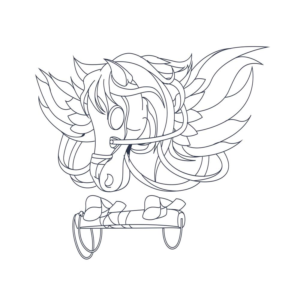 vector hand drawn illustration of pegasus