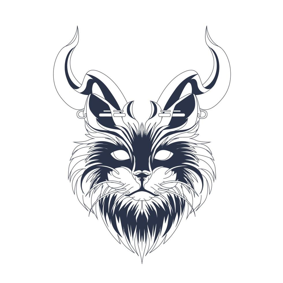 cat inking illustration artwork vector