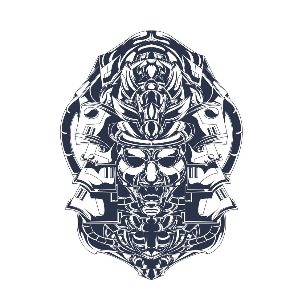 mecha ronin inking illustration artwork vector