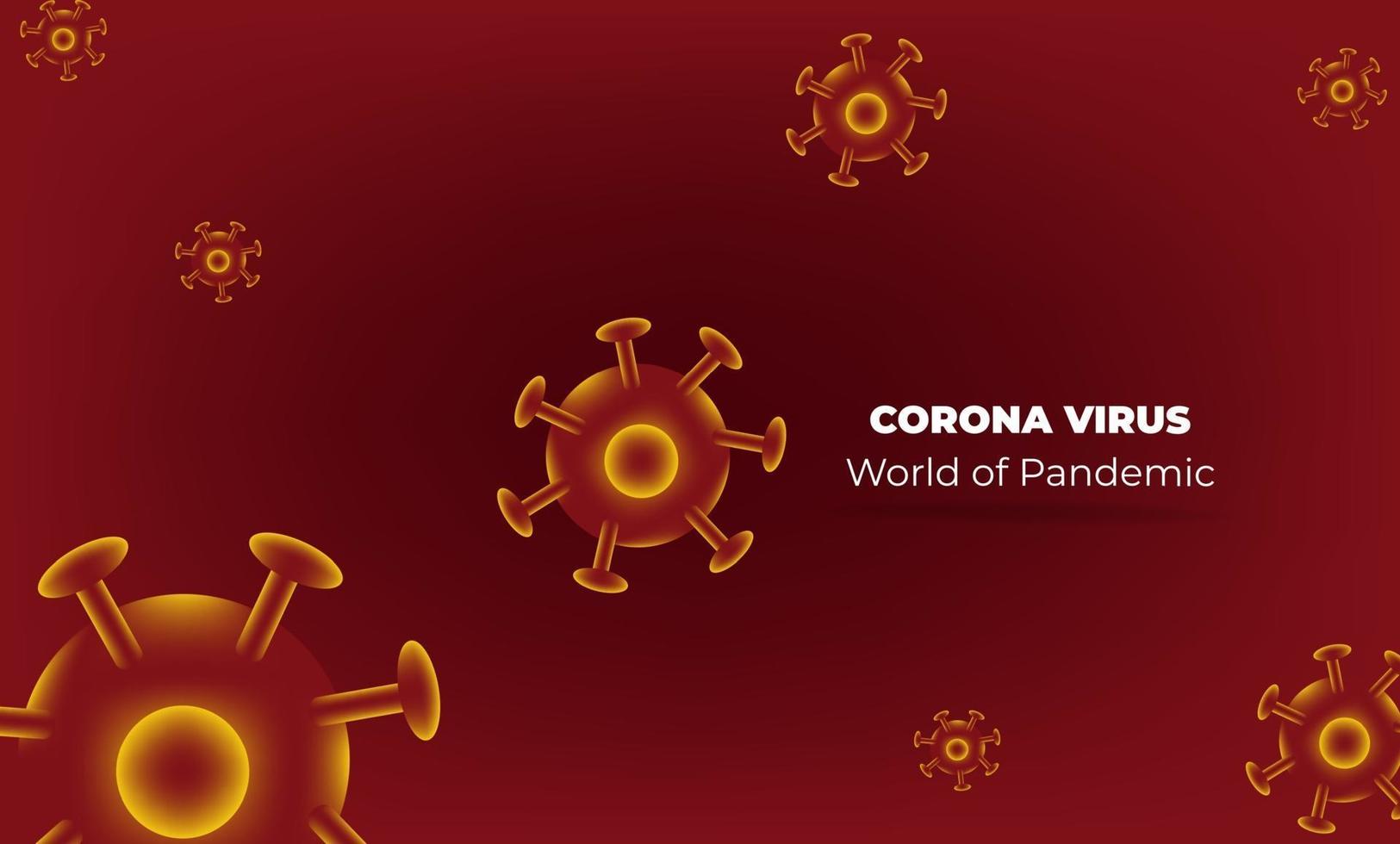 virus corona en wuhan. vectores de corona de virus. fondo rojo. ilustración vectorial