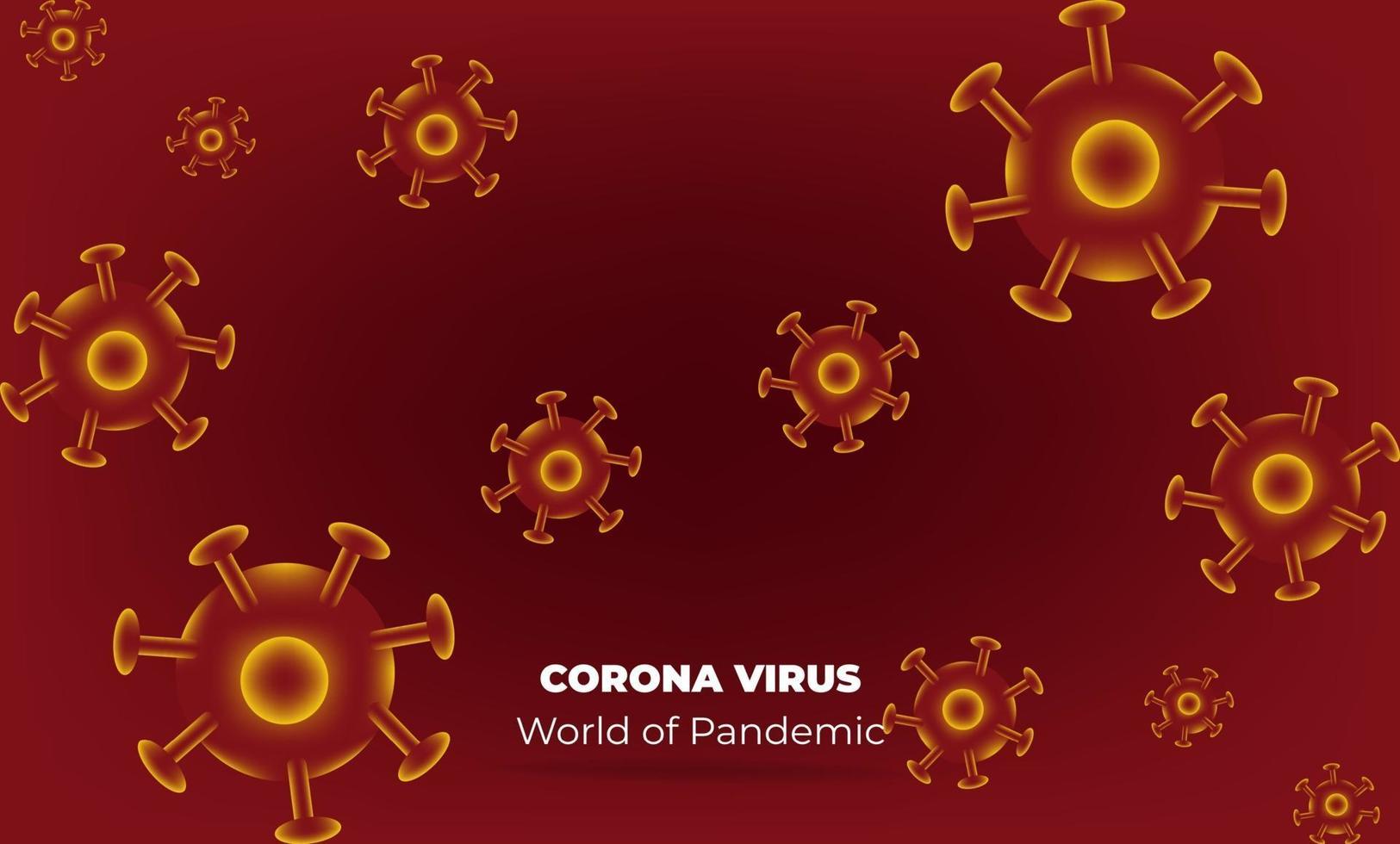 virus corona en wuhan. vectores de corona de virus. fondo rojo. ilustración vectorial