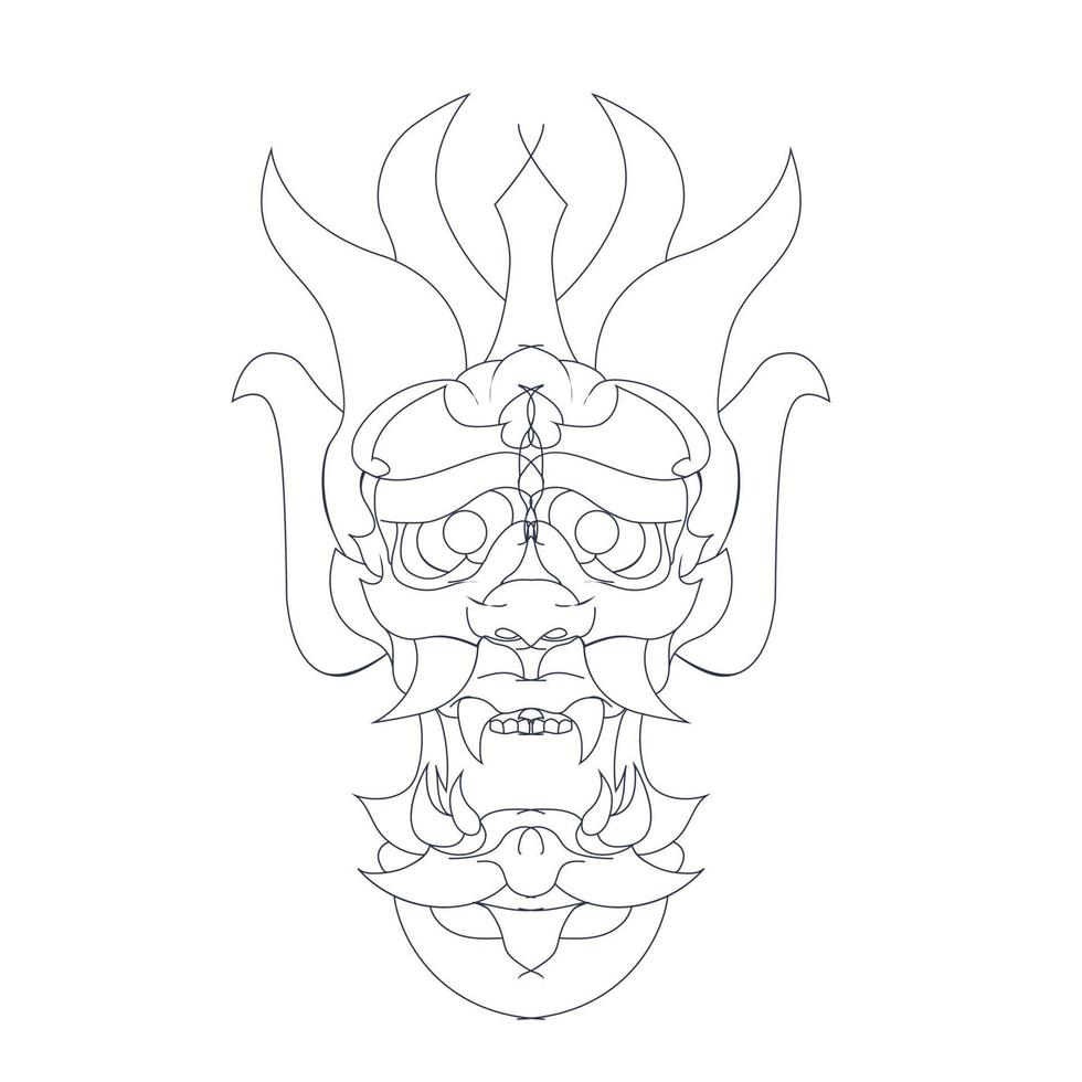 vector hand drawn illustration of satan mask