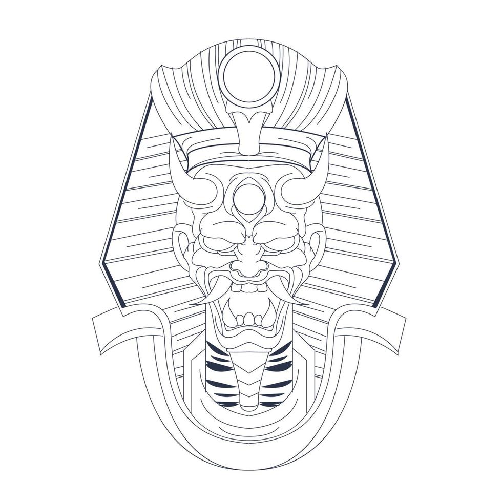 vector dibujado a mano ilustración de satanás egipto