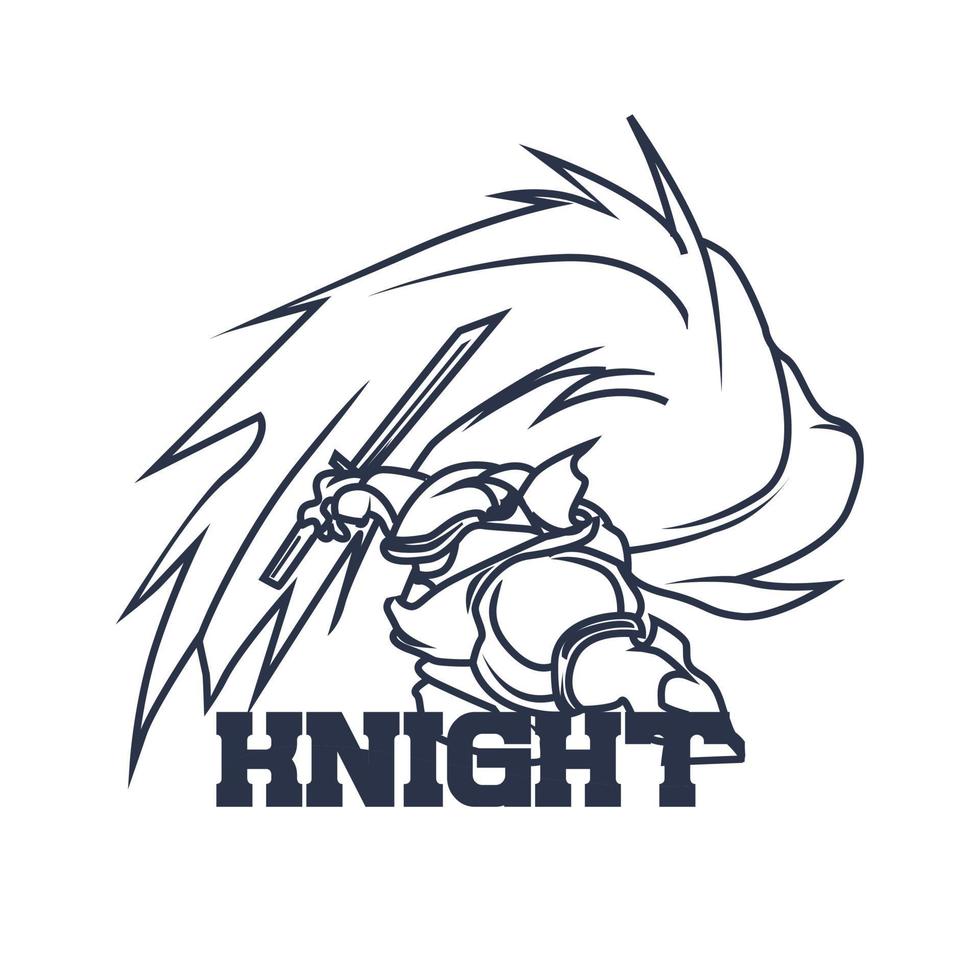 vector hand drawn illustration of knight