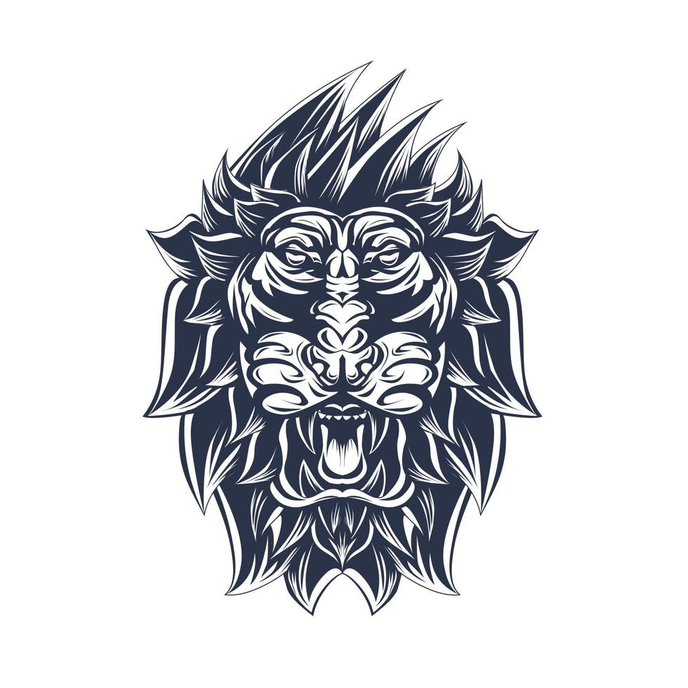 lion inking illustration artwork vector