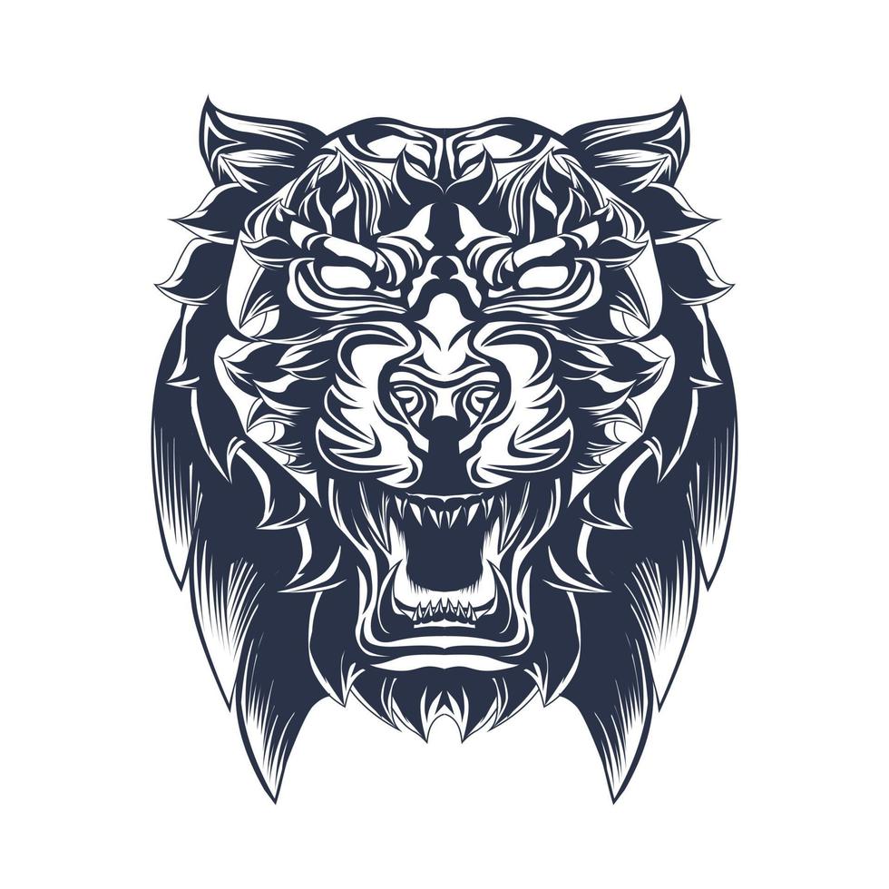 tiger inking illustration artwork vector