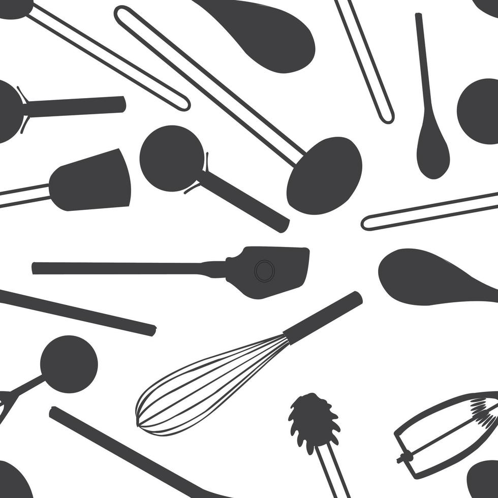 Seamless kitchen tools Pattern cute vintage vector