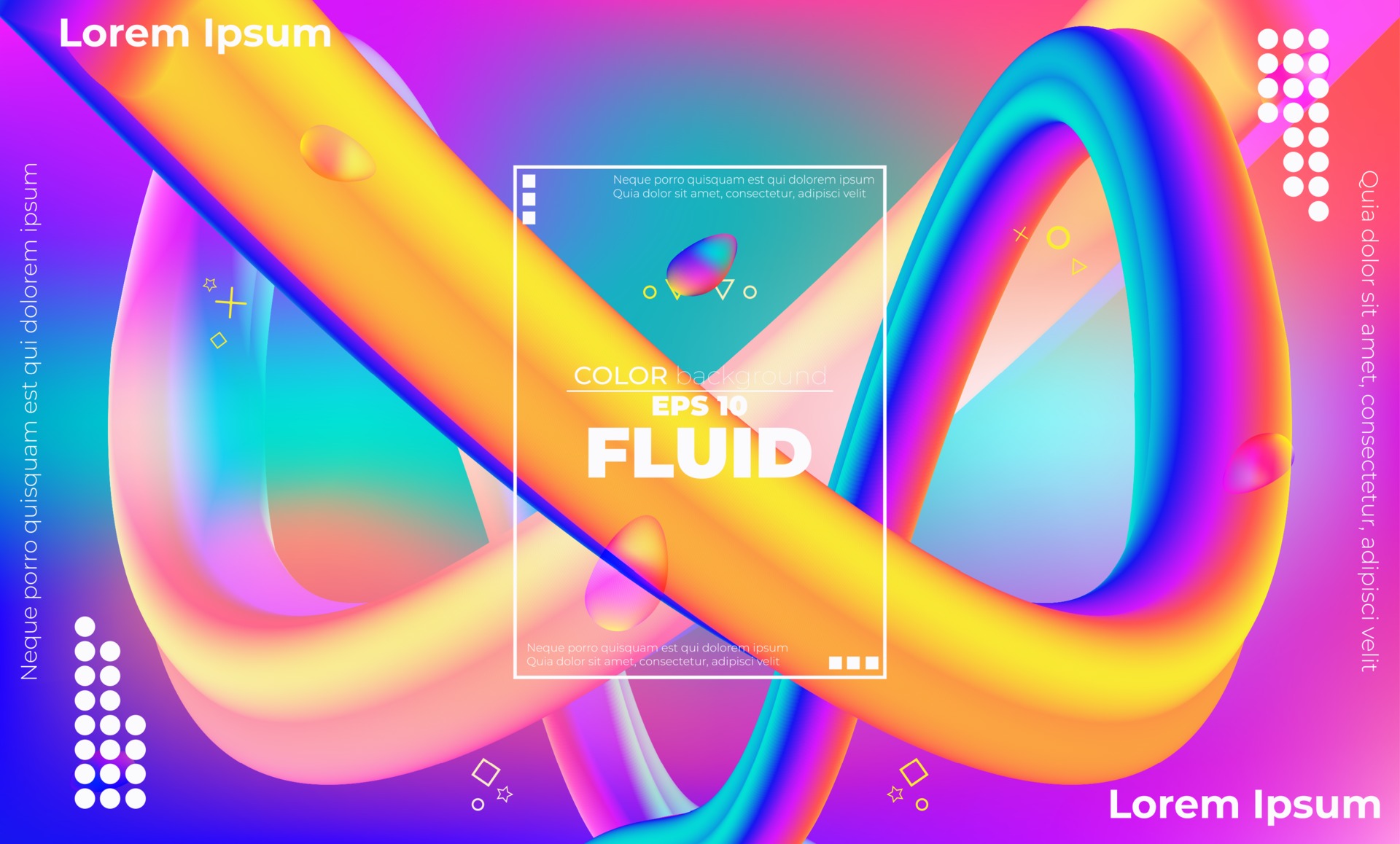 Abstract fluid color pattern of neon color liquid gradient background ...