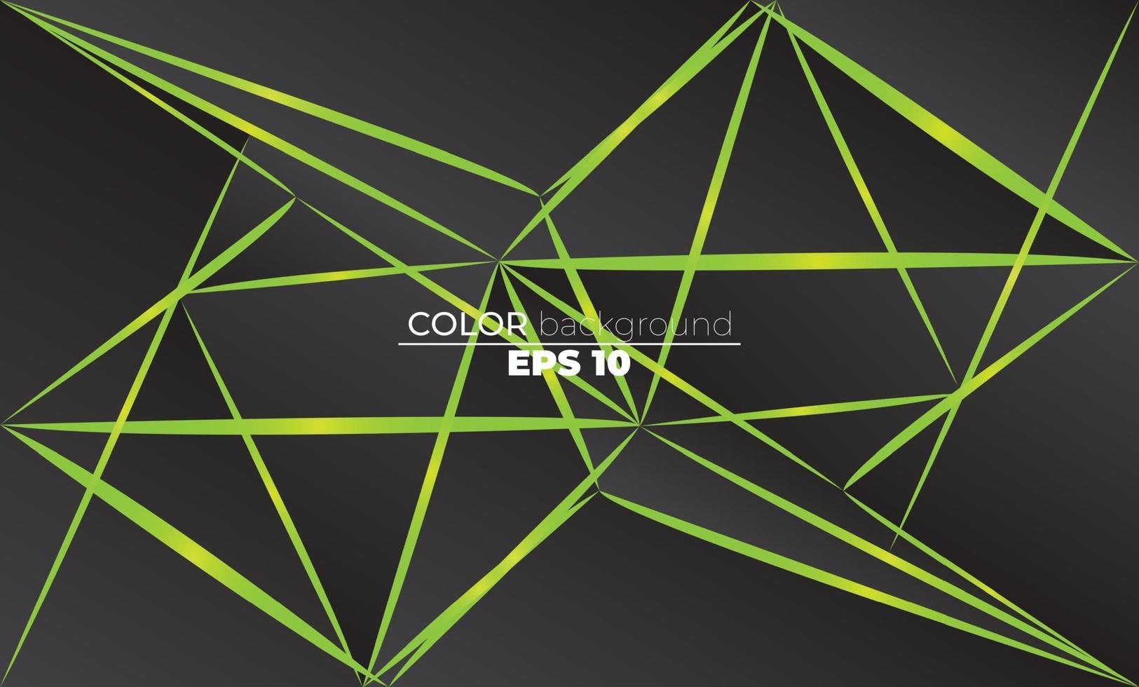 Polygonal shapes background  low poly triangles mosaic black and green neon vector