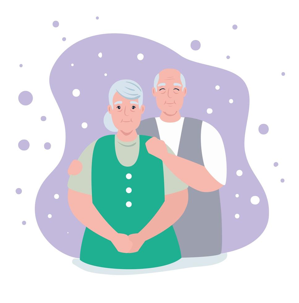 pareja de ancianos sonriendo vector