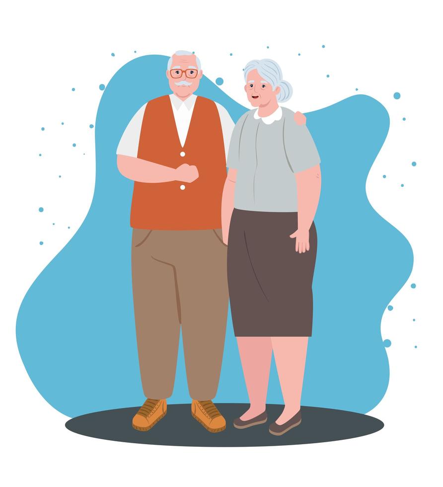 pareja de ancianos sonriendo vector