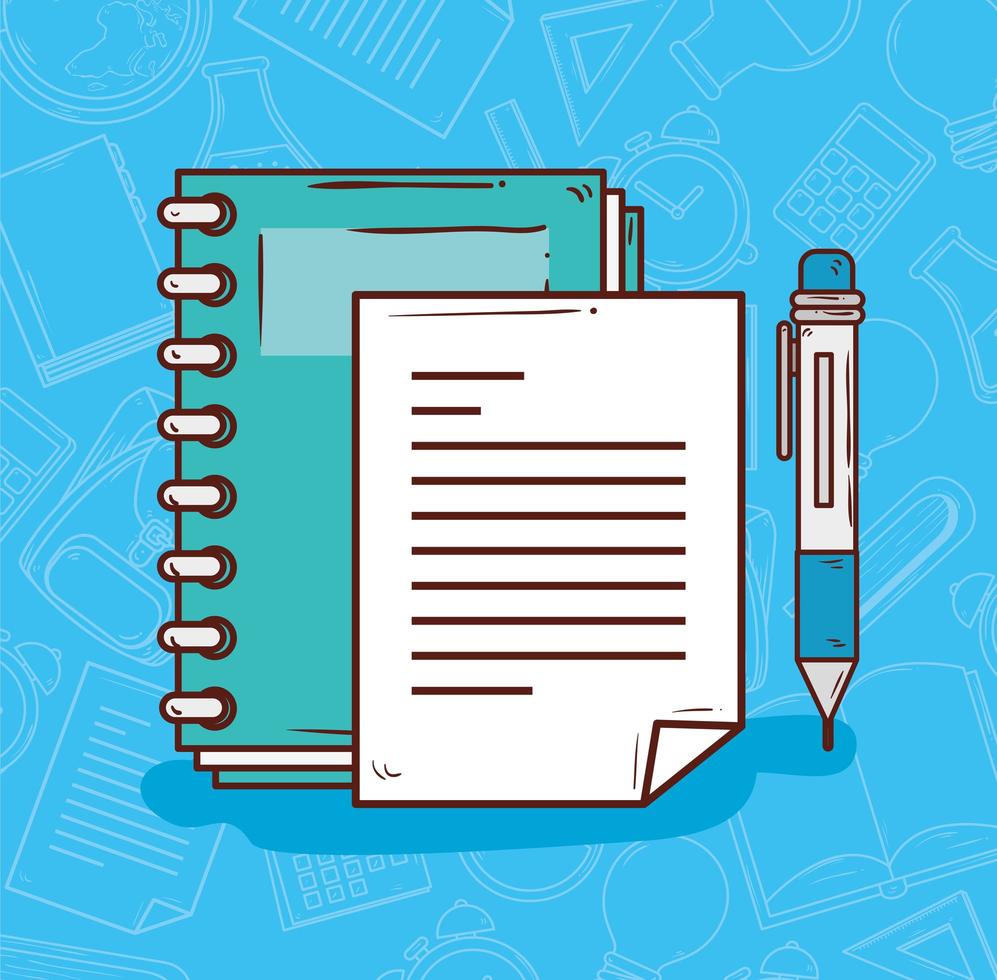 education concept, notebook with pen vector