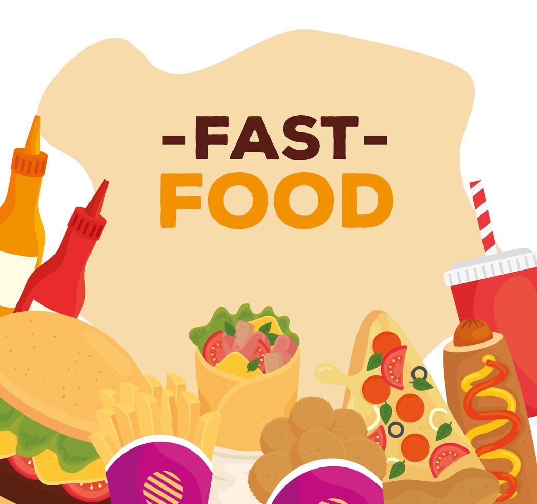 Fast food banner vector