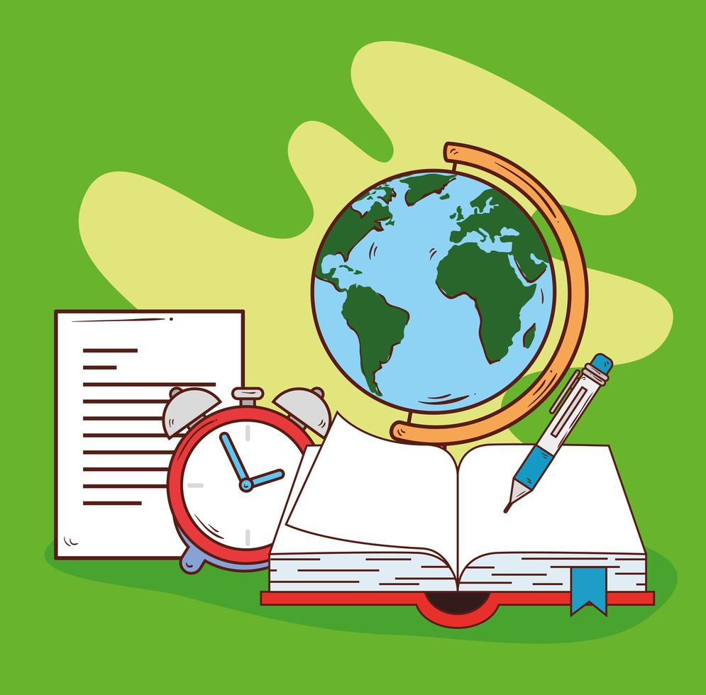 back to school banner with education supplies vector