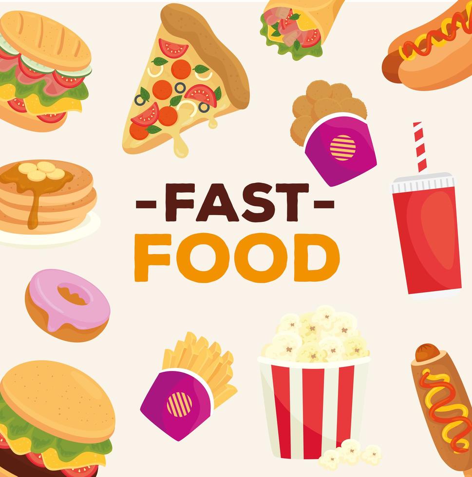 Fast food banner vector