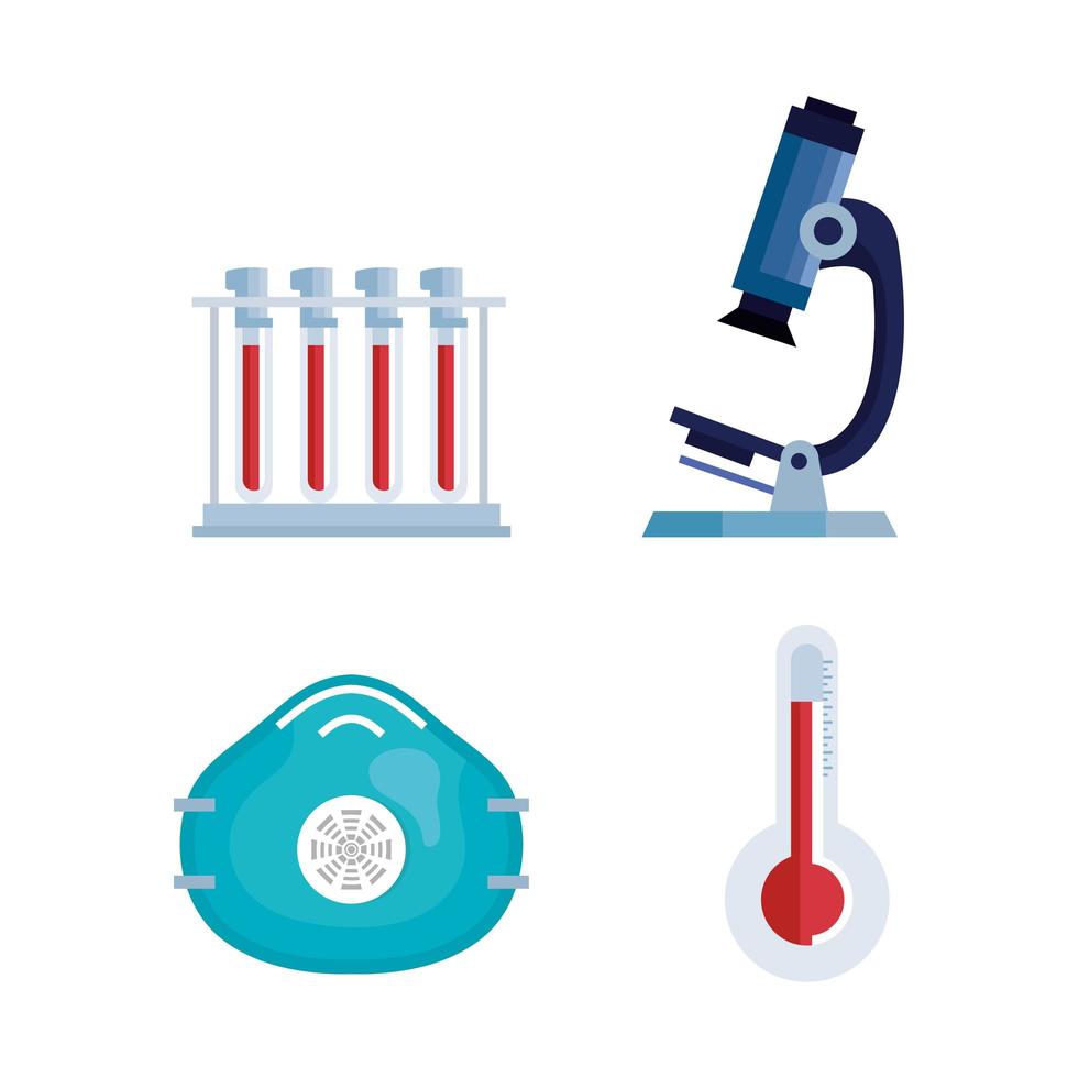 conjunto de iconos para la pandemia de coronavirus vector