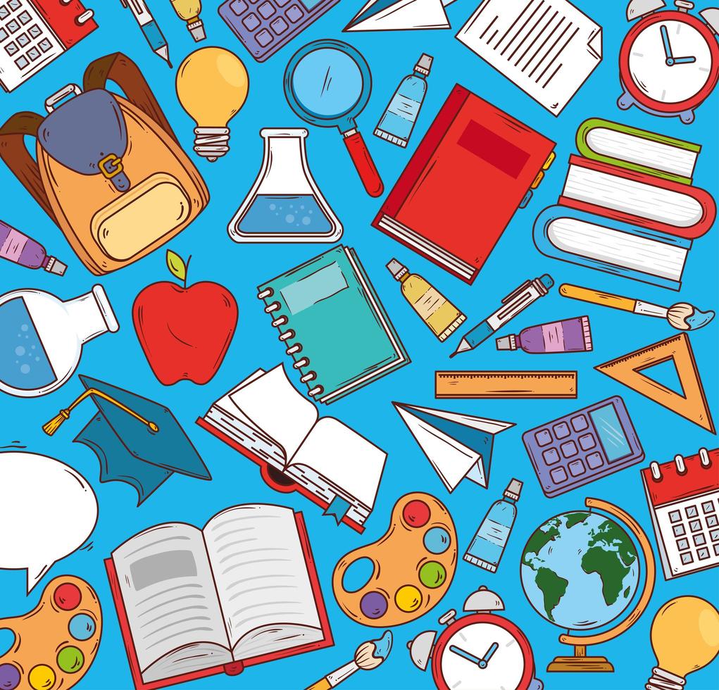 Education and school icons pattern background vector