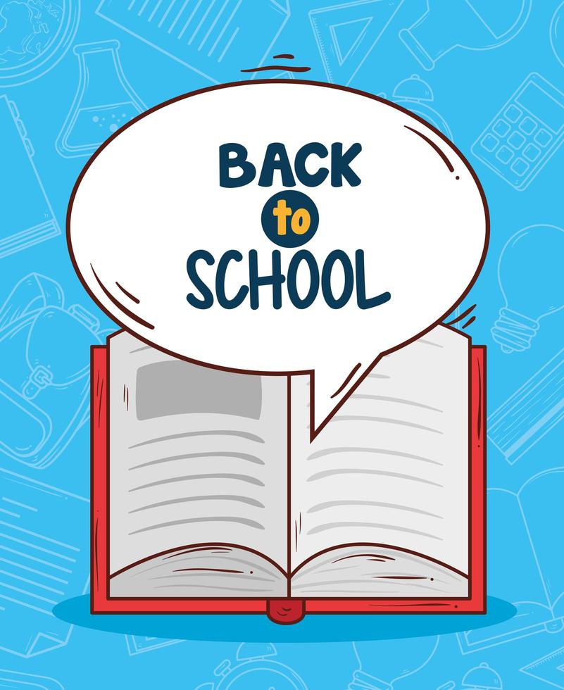 back to school banner with open book vector