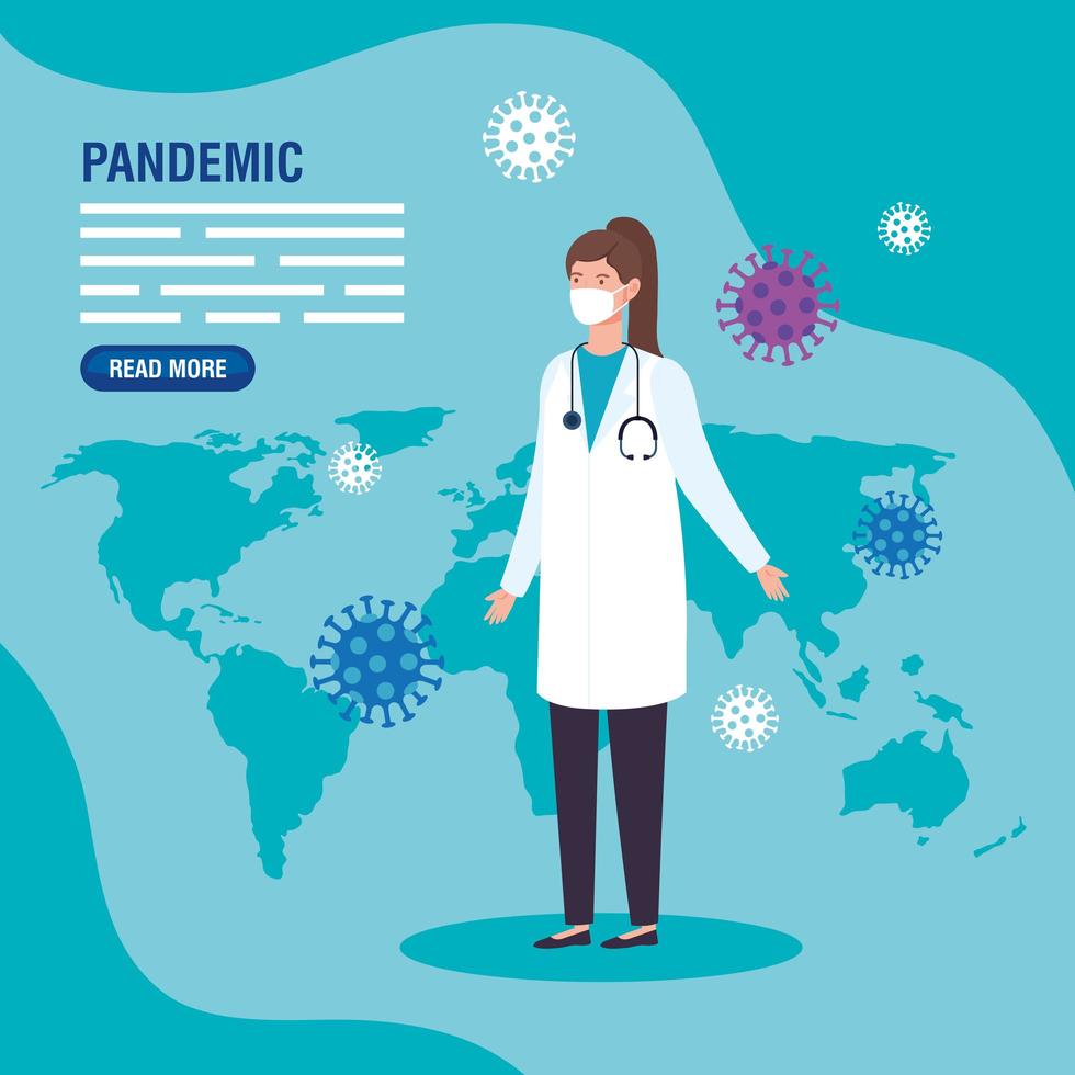 Doctor for coronavirus pandemic banner template vector