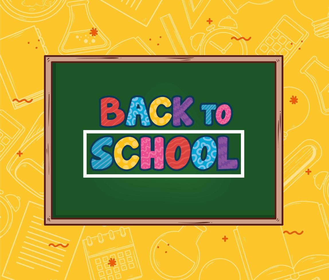 back to school banner with chalkboard vector