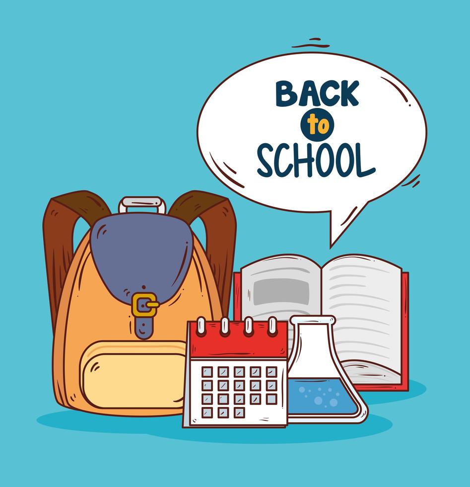 back to school banner with education supplies vector