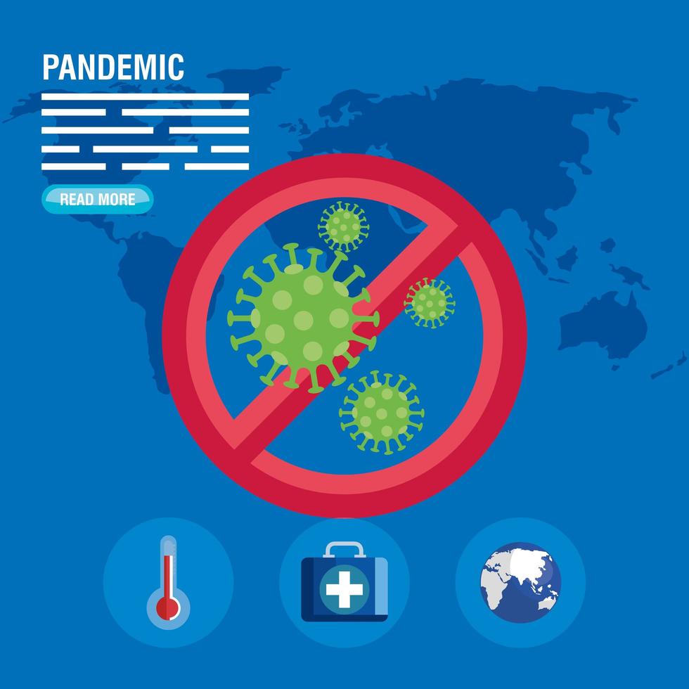 Coronavirus pandemic banner template vector