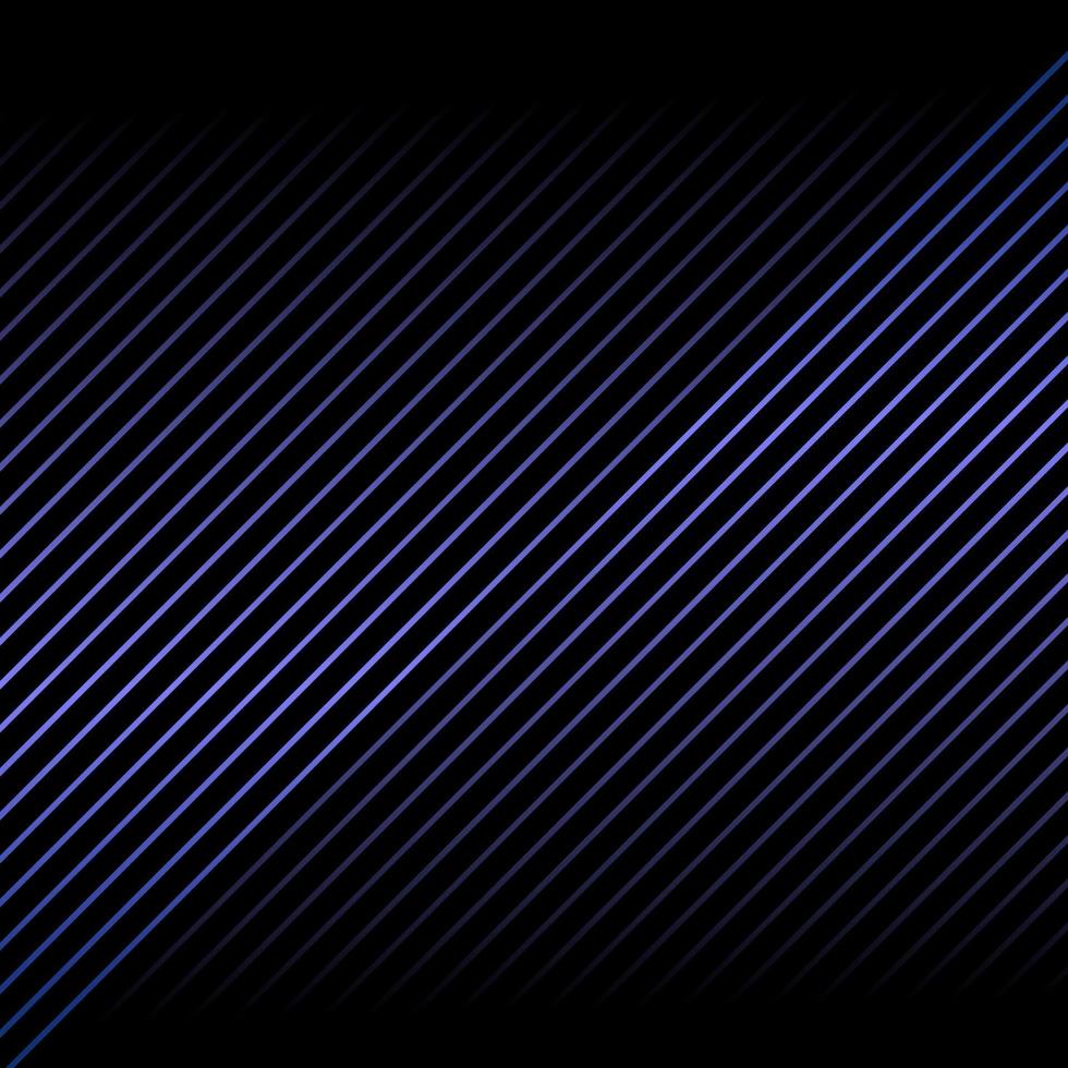 Abstract blue metallic diagonal line pattern on black background and texture. vector