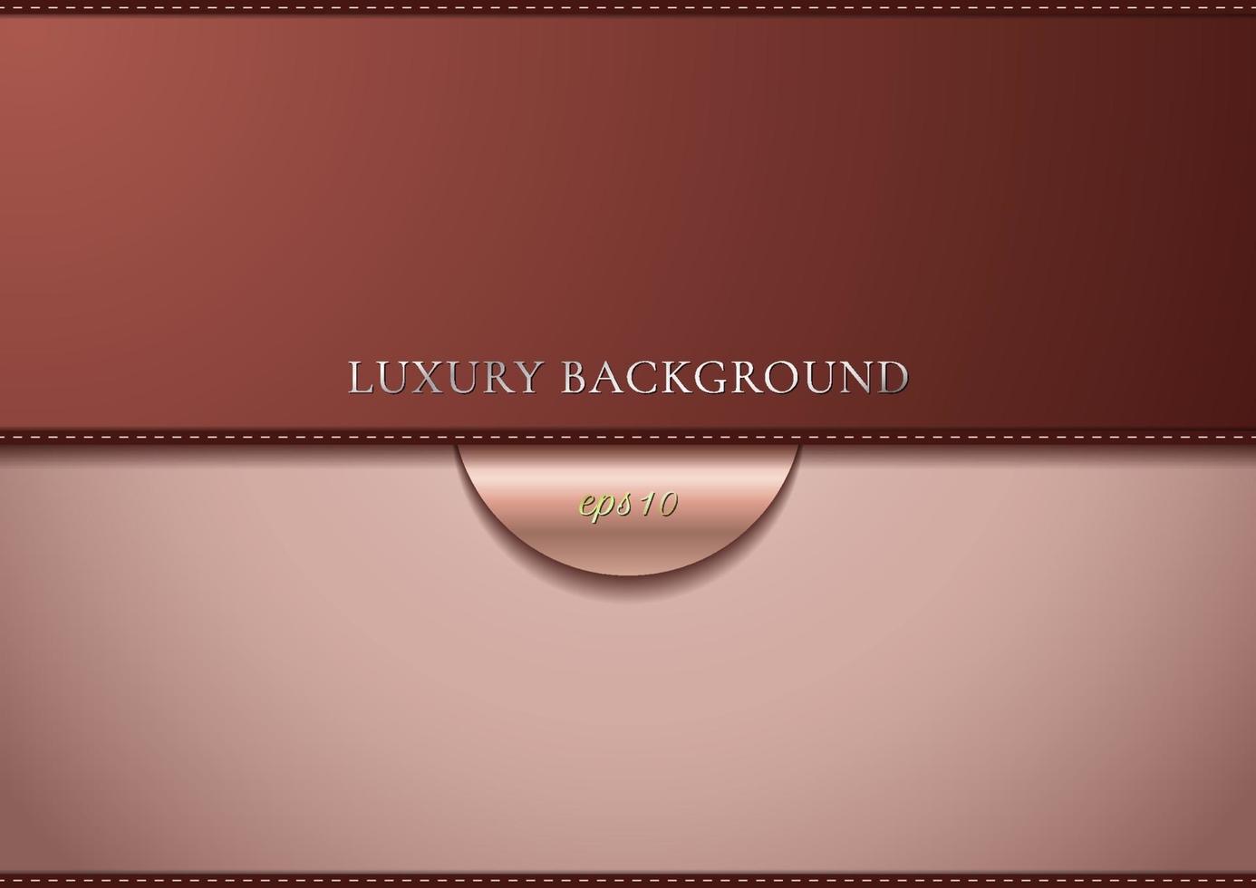 Abstract brown gradient background with dashed sew line, luxury style. vector