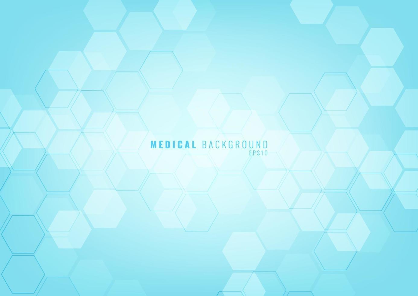 Abstract blue geometric hexagon shapes pattern, medicine and science concept background vector