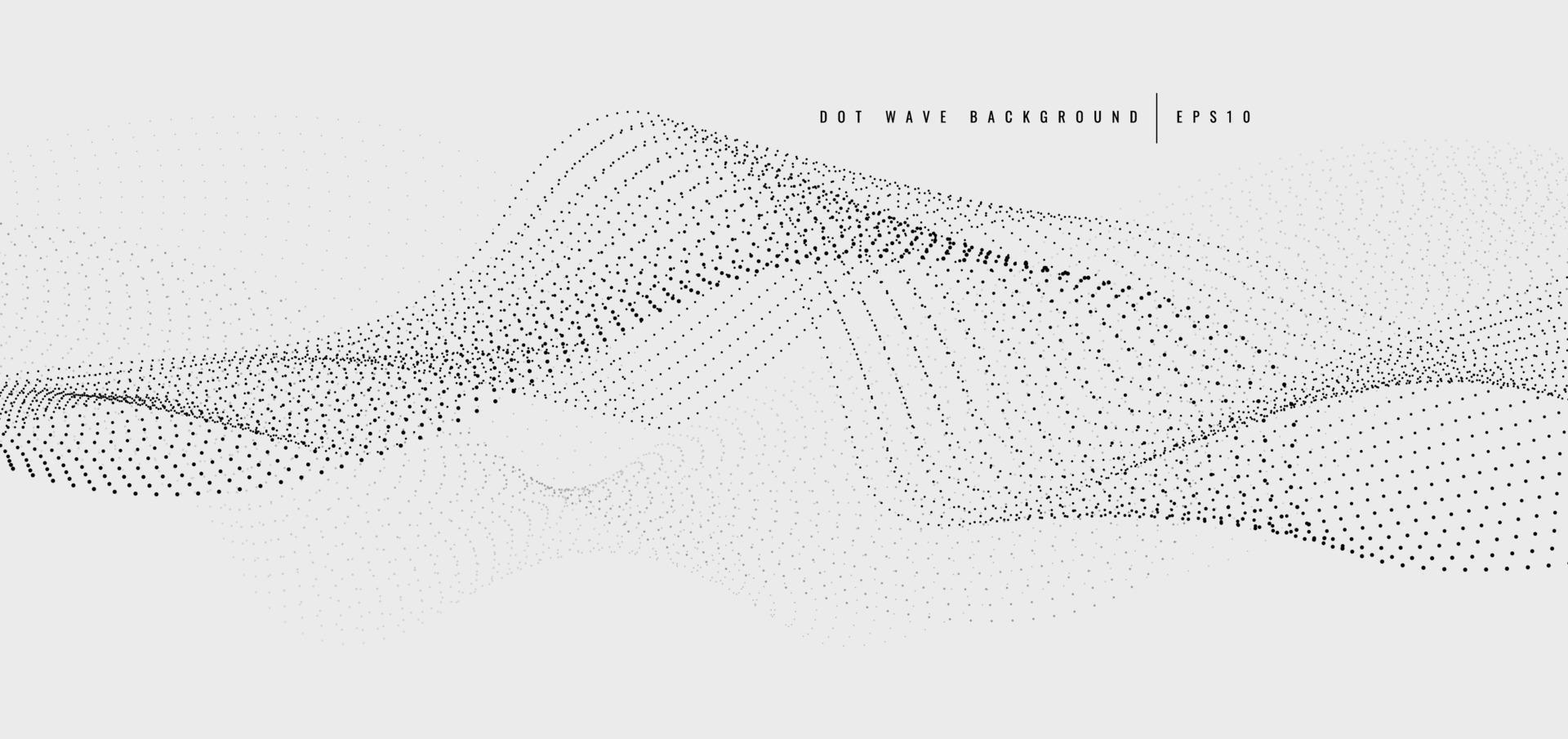 Abstract black dotted wave line pattern on white background. vector