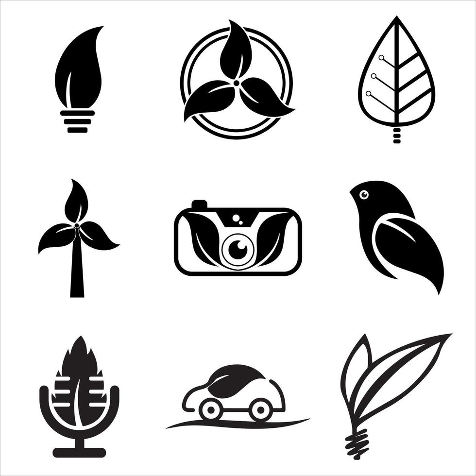 Natural Logo Design Icon Template For Business And Company Set vector