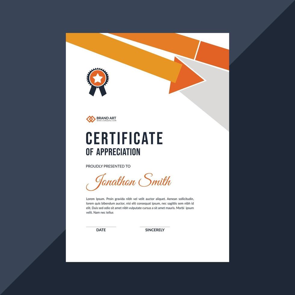 Corporate Award Certificate Vector design layout