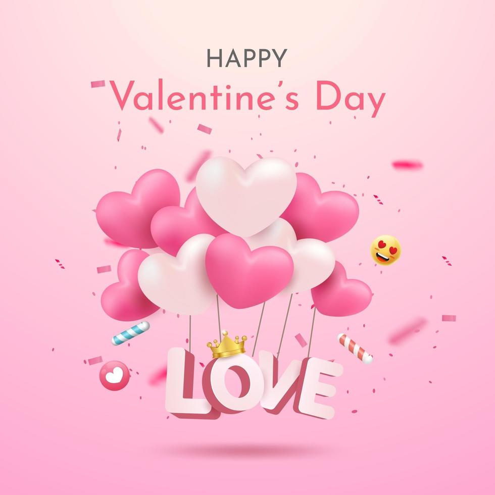 Valentine's Day Sale on pink background vector